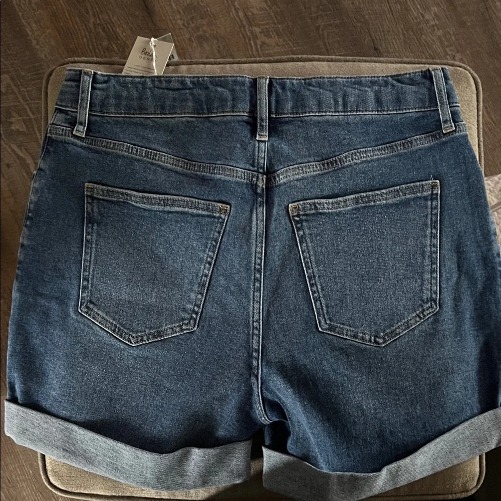 Boden Blue Denim Roll-Hem Shorts - Picture 3 of 5